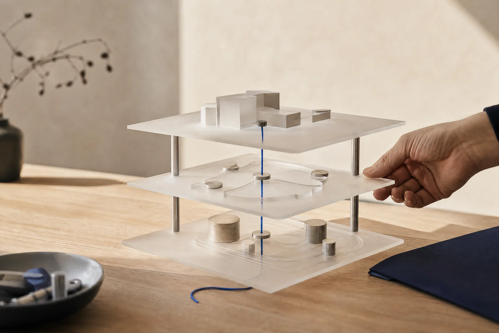 Physical model representing connected application layers