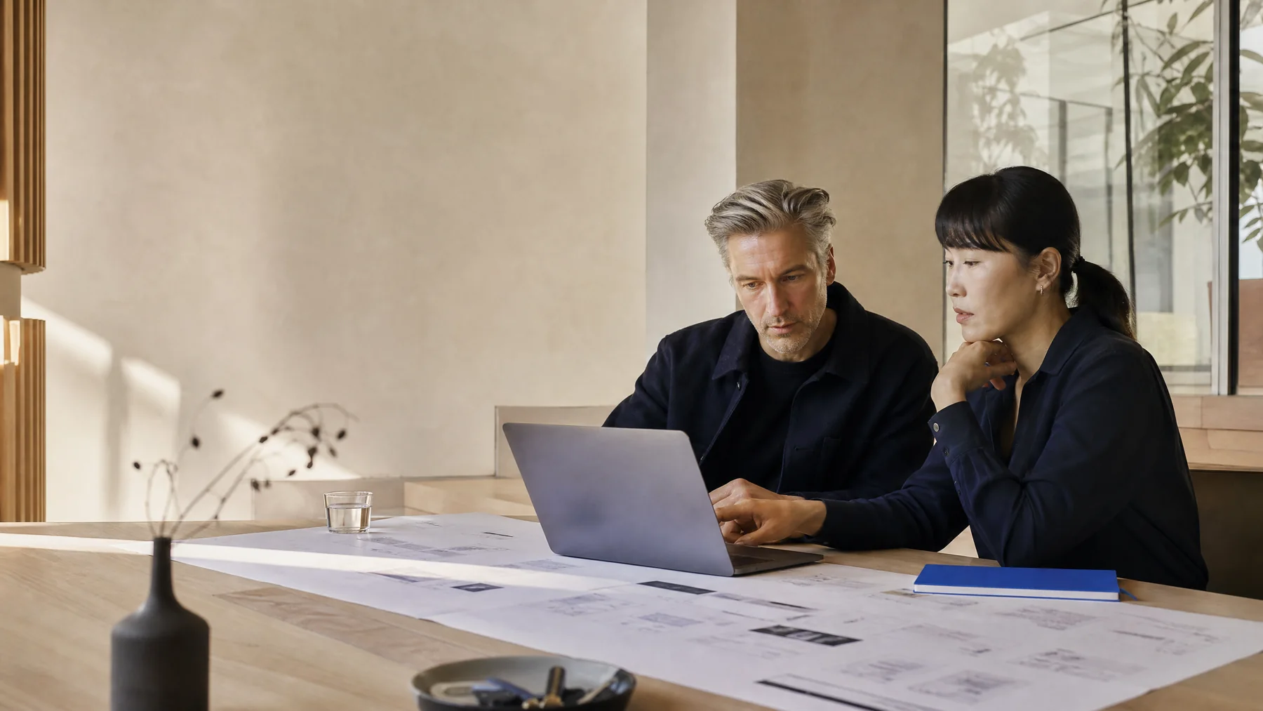 Senior product engineers reviewing a web product and user flow