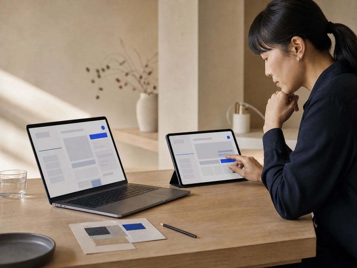 Product engineer refining a responsive web interface