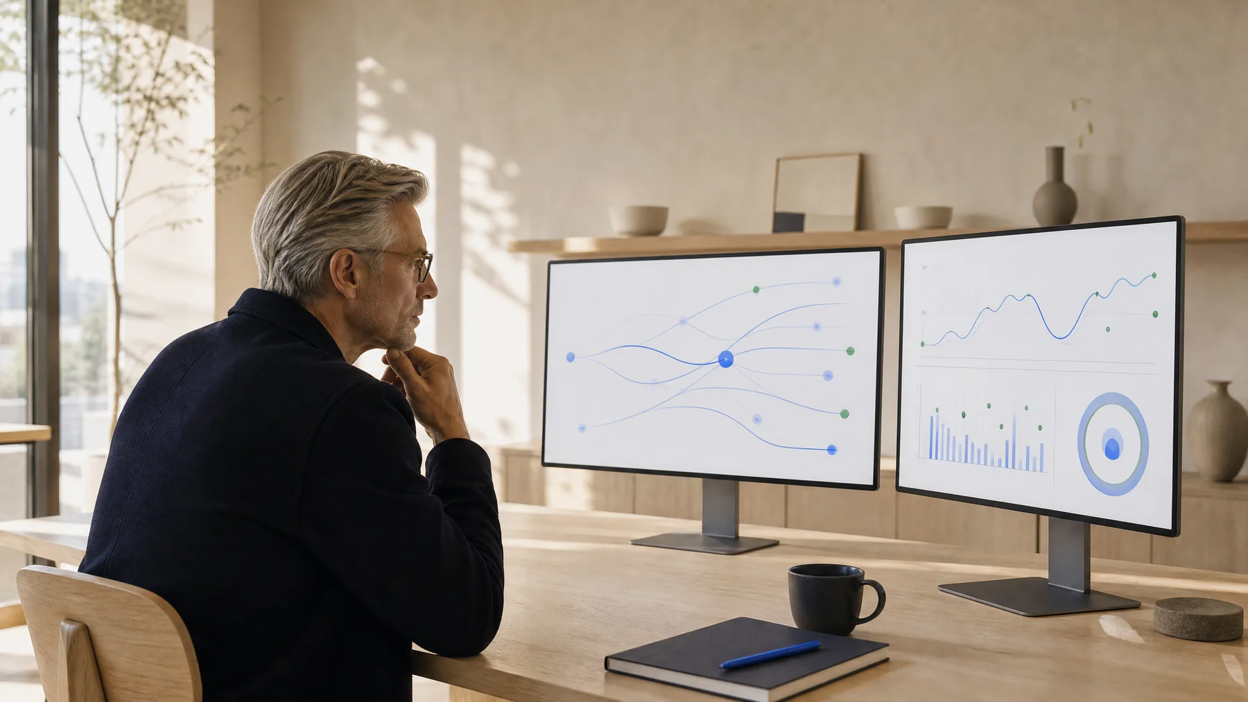 Engineer reviewing product performance and request traces